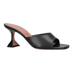 Amina Muaddi Women’s Lupita Leather Black Luxury Slipper Mule Sandal Size 11